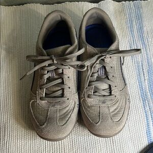 Sketchers Tan with blue trim Sneakers with Suede Finish size Ladies 7